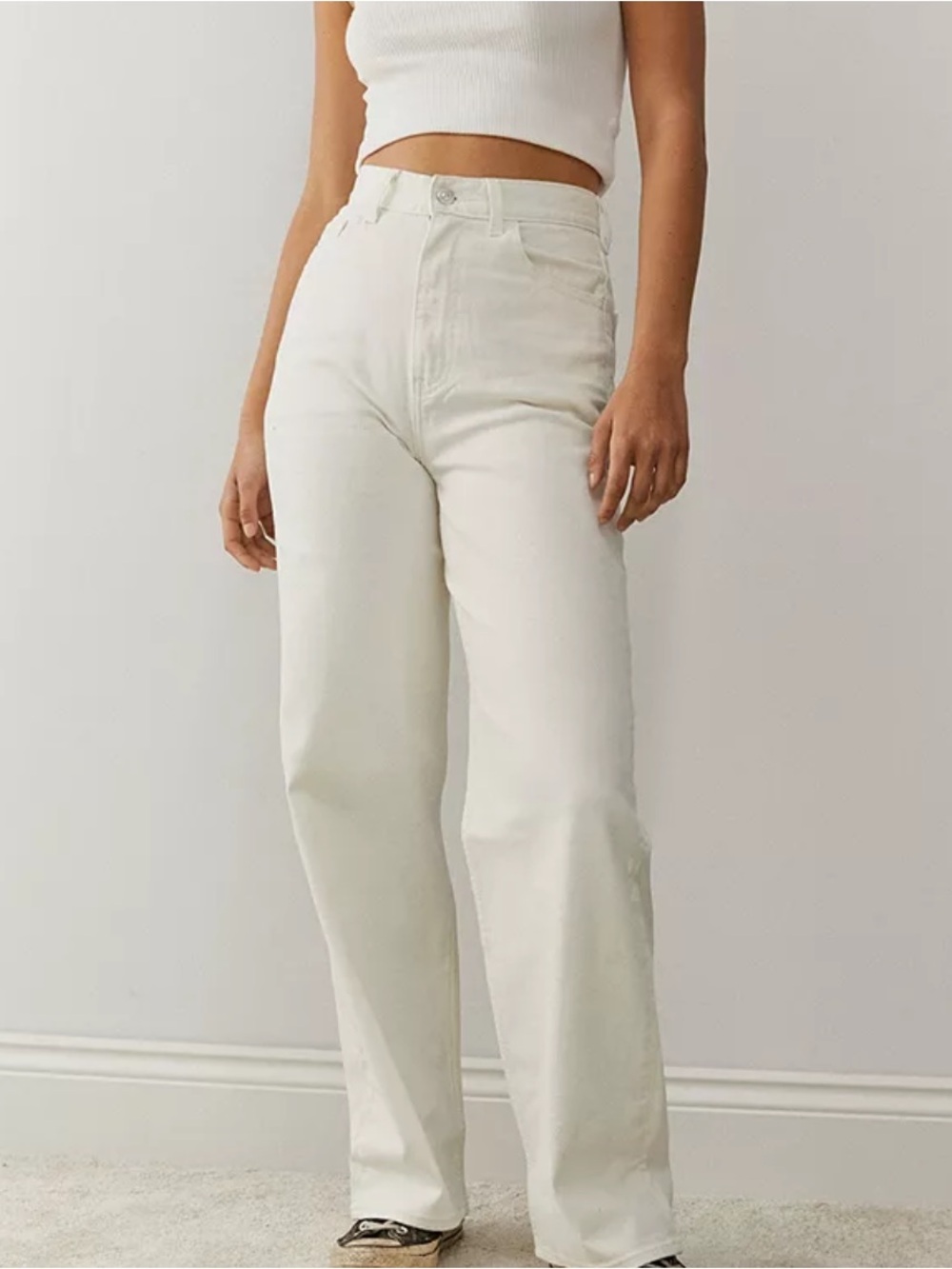 Levi's High Loose Straight-Leg High-Waist Jeans in Ecru